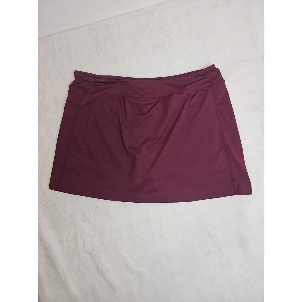 BlevonH Maroon Red SKORT Womens Size 2XL Stretch Athletic Skirt with Shorts